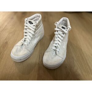 VANS SK8 Hi True White Triple White Canvas Shoes Sneakers Women's Size 7